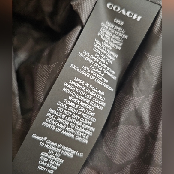 NWT Coach Men's Puffer Down Vest Black Size XS - Picture 11 of 12